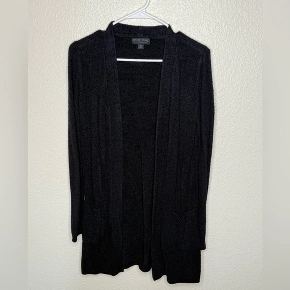 Barefoot Dreams Cozy Chic Lite Long Cardigan XS Black - Picture 5 of 6